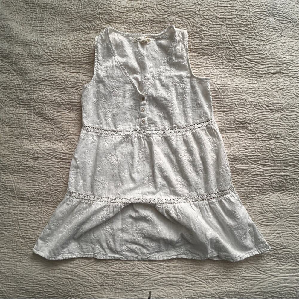C&C California White Lace Embroidered Dress small